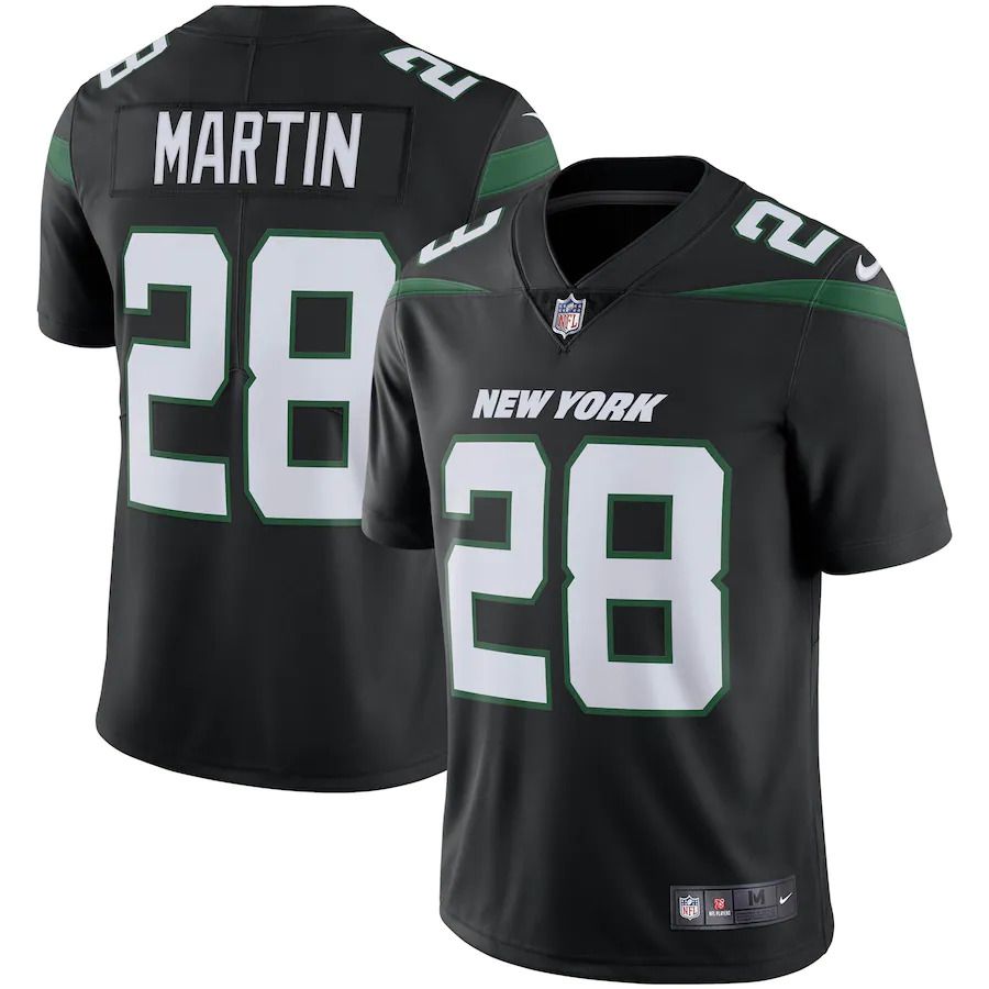 Men New York Jets 28 Curtis Martin Nike Stealth Black Retired Player Limited Team NFL Jersey